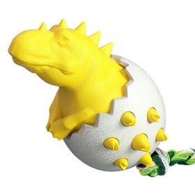 Dog Toothbrush Molar Stick Pet Bite-Resistant Interactive Puzzle Cleaning Teeth Fun Boring Artifact Spherical Dinosaur Egg Toy - Yellow