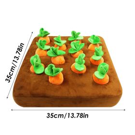 12 Plush Carrots Enrichment Dog Puzzle Toys Hide and Seek Carrot Farm Dog Toys Carrot Patch Dog Snuffle Toy for Puppy Large Dogs - 12 Carrots 35x35cm