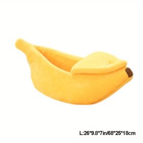 Cute Banana Cat Bed Cave Banana Bed For Cat Dog Warm Comfortable Nest Tent House - L