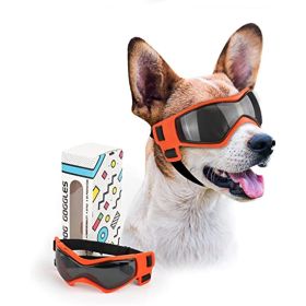 Dog Goggles Small Breed; Easy Wear Small Dog Sunglasses; Adjustable UV Protection Puppy Sunglasses for Small to Medium Dog - Black