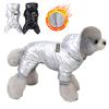 Winter Warm Pet Dog Jumpsuit Waterproof Dog Clothes for Small Dogs;  Dog Winter Jacket Yorkie Costumes Shih Tzu Coat Poodle Outfits - Silver - XL