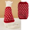 Pet Dog Sweater Turtleneck Dog Knitwear Warm Pet Sweater - Red - L