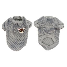 Pet Dog Clothes flannel Dog Winter Clothe Puppy - Gray