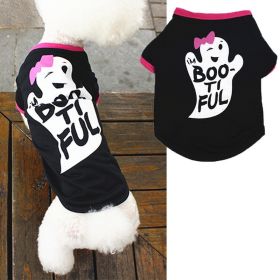 Halloween Pet Dog Holiday Pumpkin Skull Teddy Funny T-Shirt - L