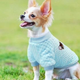 Pet Dog Clothes flannel Dog Winter Clothe Puppy - Blue