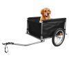 Foldable Bicycle Cargo Wagon Trailer Two-Wheel Bike Cargo Trailer with 15.8In Wheel Removable Cover 176LBS Weight Capacity - Black