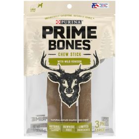 Purina Prime Bones Wild Venison Chew Stick Treats for Dogs, 9.7 oz Pouch - Purina