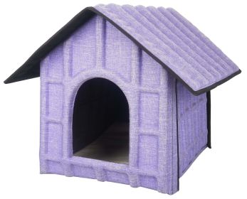 Pet Life 'Collapsi-Pad' Folding Lightweight Travel Pet House with inner Mat - Purple