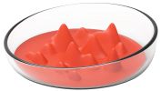 Pet Life 'Cirlicue' Mountain Shaped Modern Slow Feeding Pet Bowl - Orange