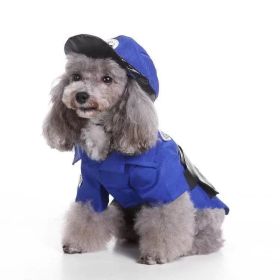 Pet Life 'Pawlice Pawtrol' Police Pet Dog Costume Uniform - Blue - Medium