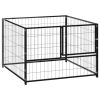 Dog Kennel Black 39.4"x39.4"x27.6" Steel - Black