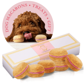 Dog Macarons - Count of 6 (Dog Treats | Dog Gifts) - Strawberry