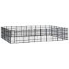 Outdoor Dog Kennel Steel 694.4 ftÂ² - Black