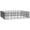 Outdoor Dog Kennel Steel 555.5 ftÂ² - Black