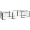 Dog Kennel Black 32.3 ftÂ² Steel - Black