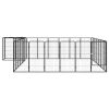 30-Panel Dog Playpen Black 19.7"x39.4" Powder-coated Steel - Black