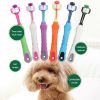 Three Sided Pet Toothbrush Three-Head Multi-angle Toothbrush Cleaning Dog Cat Brush Bad Breath Teeth Care Tool - B01