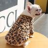 Autumn/Winter warm dog coat Small; medium dog; Flannel warm dog clothing pet supplies; dog clothing - Brown leopard print - M