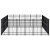 Outdoor Dog Kennel Steel 476.2 ftÂ² - Black