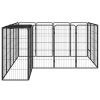 18-Panel Dog Playpen Black 19.7"x39.4" Powder-coated Steel - Black