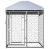 Outdoor Dog Kennel with Roof 39.4"x39.4"x49.2" - Silver