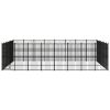 Outdoor Dog Kennel Steel 555.5 ftÂ² - Black