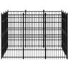 Outdoor Dog Kennel Steel 89.2 ftÂ² - Black