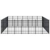 Outdoor Dog Kennel Steel 555.5 ftÂ² - Black