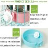 Crate Dog Bowl; Removable Stainless Steel Hanging Pet Cage Bowl Food & Water Feeder Coop Cup for Cat; Puppy; Birds; Rats; Guinea Pigs - blue