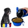 Storage Pet Food and Water Cup Feeding Dogs Out Portable Dog Cups Silicone Collapsible Water Bowl - yellow