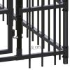 Outdoor Dog Kennel Steel 89.2 ftÂ² - Black