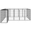 22-Panel Dog Playpen Black 19.7"x39.4" Powder-coated Steel - Black