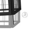 24-Panel Dog Playpen Black 39.4"x19.7" Powder-coated Steel - Black