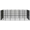 Outdoor Dog Kennel Steel 238.1 ftÂ² - Black