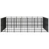 Outdoor Dog Kennel Steel 416.7 ftÂ² - Black