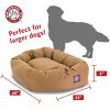 Poly/Cotton Bagel Pet Bed For Dogs, Khaki - red - extralarge(52")