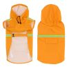 Pet raincoat for large and small dog; PU waterproof big dog raincoat; outdoor reflective dog raincoat - orange - 3XL