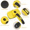 Self Cleaning Slicker Brush Pets Dogs Grooming Shedding Tools Pet Hair Grooming Remover - Yellow