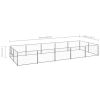 Dog Kennel Silver 107.6 ftÂ² Steel - Silver