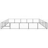 Dog Kennel Black 322.9 ftÂ² Steel - Black