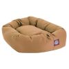 Poly/Cotton Bagel Pet Bed For Dogs, Khaki - red - extralarge(52")