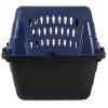 24in Hard-Sided Plastic Cat Dog Kennel Pet Carrier Crate 2-Door Topload Blue - Blue, Black