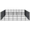 Outdoor Dog Kennel Steel 694.4 ftÂ² - Black