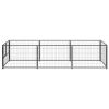 Dog Kennel Black 32.3 ftÂ² Steel - Black