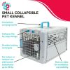 Collapsible Plastic Pet Kennel, Pet Carrier, Dog, Cat, Small Animal - Gray