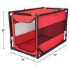 Life Large Portable Dog Kennel, Red - red