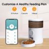 Automatic Dog Feeders, WiFi Cat Feeder with APP Control, Pets Feeder with Stainless Steel Bowl, 4L - White