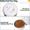 Automatic Dog Feeders, WiFi Cat Feeder with APP Control, Pets Feeder with Stainless Steel Bowl, 4L - White