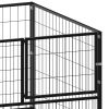 Dog Kennel Black 39.4"x39.4"x27.6" Steel - Black