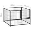 Dog Kennel Black 39.4"x39.4"x27.6" Steel - Black